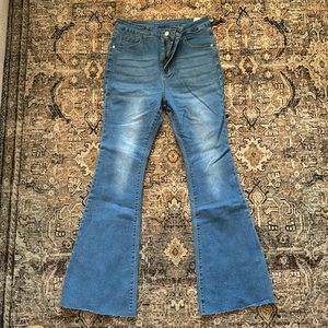 Medium wash flare jeans
